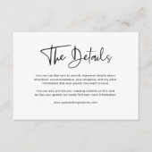 Moderne zwart-wit overlay bruiloft details informatiekaartje (Voorkant)