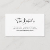 Moderne zwart-wit overlay | Trouwdetails Informatiekaartje (Voorkant)