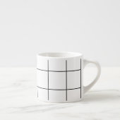 Moderne zwart-wit oversized grid espresso Mok (Rechts)