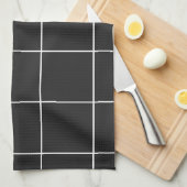 Moderne zwart & wit oversized grid keukenhanddoeke theedoek (Quarter Fold)
