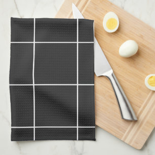 Moderne zwart & wit oversized grid keukenhanddoeke theedoek