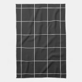 Moderne zwart & wit oversized grid keukenhanddoeke theedoek (Verticaal)