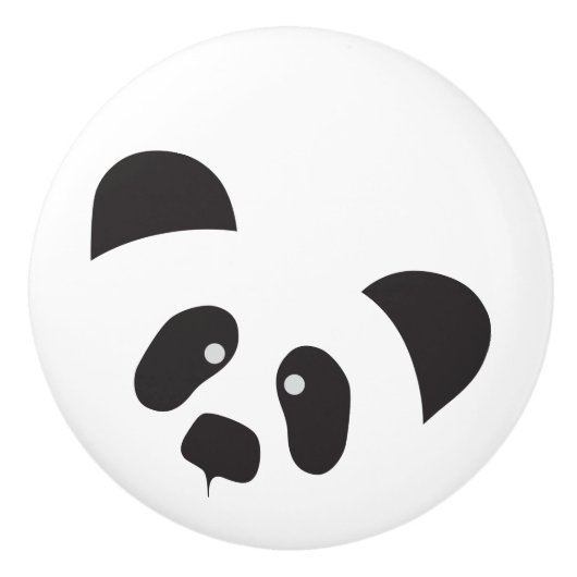 Moderne Zwart & Wit Panda Keramische Pull Knop (Voorkant)
