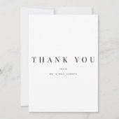 Moderne Zwart-Wit Persoonlijke Dankkaart Bedankkaart (Voorkant)