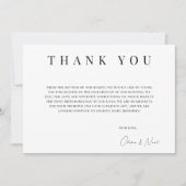 Moderne Zwart-Wit Persoonlijke Dankkaart Bedankkaart (Voorkant)
