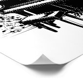 Moderne zwart-wit piano muziek leraar / student poster (Hoek)