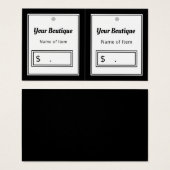 Moderne Zwart-wit Plain DIY Hang Labels Visitekaartje (Voorkant /achterkant)