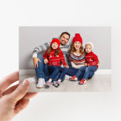 Moderne zwart-wit polka stippen kerst foto feestdagenkaart