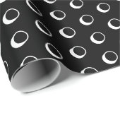 Moderne zwart-wit polka stippen patroon leuk schat cadeaupapier (Rol Hoek)