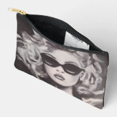 Moderne zwart-wit popart damestas voor make-up etui (Open)