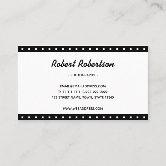 Moderne Zwart-wit Professional Visitekaartje (Achterkant)