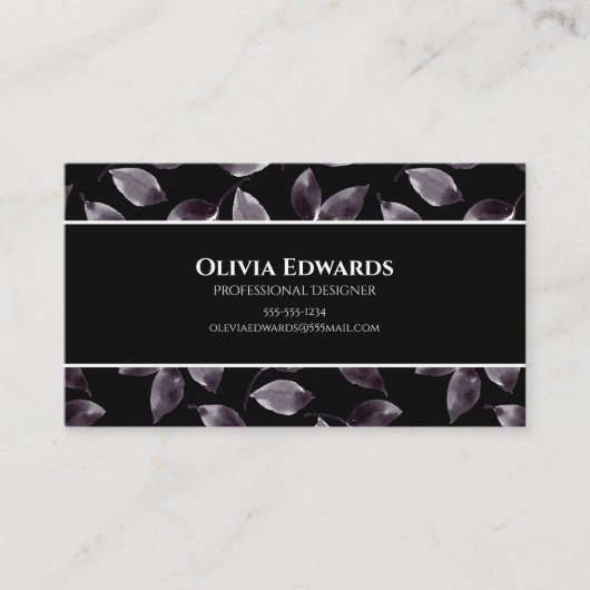 Moderne Zwart-wit Professional Visitekaartje (Voorkant)