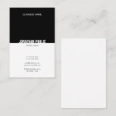 Moderne zwart-wit professionele effen elegante visitekaartje (Voorkant / Achterkant)