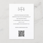 Moderne Zwart-Wit QR-code Chic Huwelijk Informatiekaartje (Voorkant)