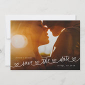 Moderne Zwart-Wit QR-code Foto Save The Date (Voorkant)