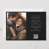 Moderne Zwart-Wit QR-code Foto Save The Date (Achterkant)