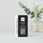 Moderne zwart-wit QR-code foto Visitekaartje (Staand voorkant)