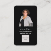 Moderne zwart-wit QR-code foto Visitekaartje (Achterkant)