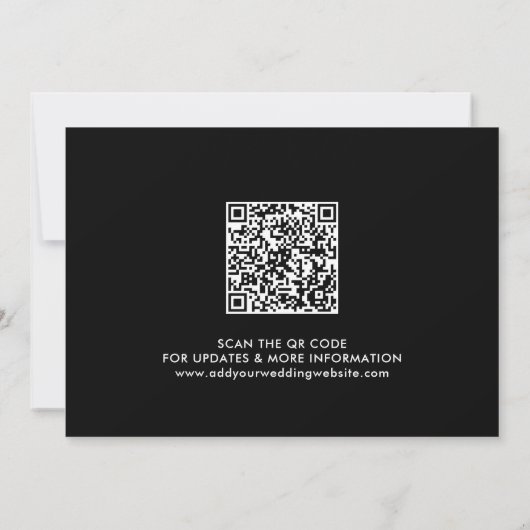 Moderne Zwart Wit QR Code Kalligrafie Save The Date (Achterkant)