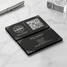 Moderne Zwart & Wit QR Code | Luxe Art Deco