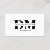 Moderne Zwart Wit, QR Code Professionele Foto Visitekaartje (Voorkant)