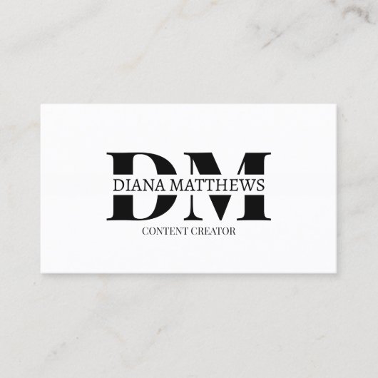 Moderne Zwart Wit, QR Code Professionele Foto Visitekaartje (Voorkant)