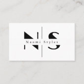 Moderne Zwart/Wit QR Code Professionele Foto Visitekaartje (Voorkant)