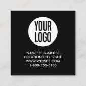 Moderne zwart-wit QR-code Vierkante Visitekaartje (Voorkant)