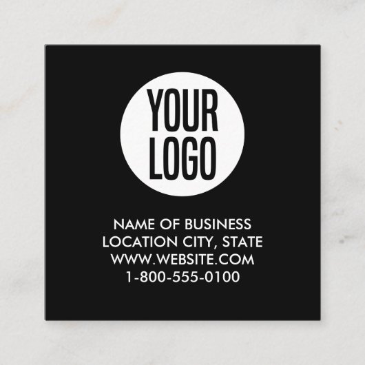 Moderne zwart-wit QR-code Vierkante Visitekaartje (Voorkant)