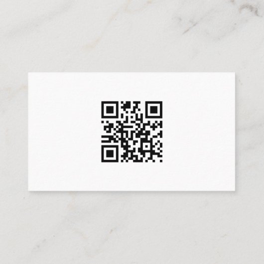 Moderne zwart-wit QR-code Visitekaartje (Achterkant)