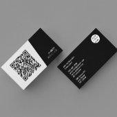 Moderne Zwart-Wit QR-code Zakelijke Kaart Visitekaartje