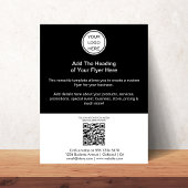 Moderne Zwart-wit QR Code & Zakelijke Logo Flyer