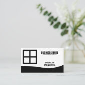 Moderne Zwart-wit Raamreiniging Visitekaartje (Staand voorkant)