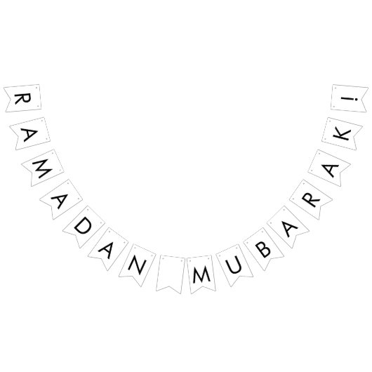 Moderne zwart-wit Ramadan Mubarak Pennant Vlaggetjes (Alle)