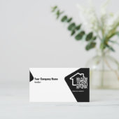 Moderne Zwart-wit Realtor QR Code Visitekaartje (Staand voorkant)