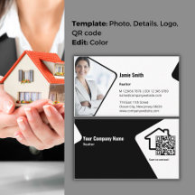 Moderne Zwart-wit  Realtor QR Code