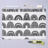 Moderne Zwart Wit Regenboog Kleine Zakelijke Verpa Tissuepapier (Craft)