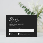 Moderne zwart-wit RSVP-kaart RSVP Kaartje (Staand voorkant)