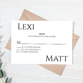 Moderne zwart-wit RSVP-kaart RSVP Kaartje