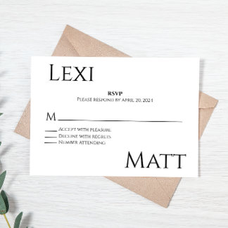 Moderne zwart-wit RSVP-kaart RSVP Kaartje