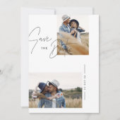 Moderne zwart-wit rustieke foto bruiloft save the date (Voorkant)