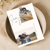 Moderne zwart-wit rustieke foto bruiloft save the date