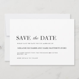 Moderne Zwart-Wit Save The Date Aankondigingen