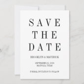 Moderne Zwart & Wit Save The Date Foto Kaart (Voorkant)