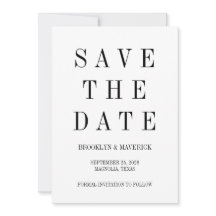 Moderne Zwart & Wit Save The Date Foto Kaart