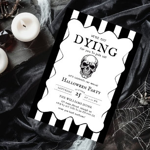 Moderne zwart-wit schedel volwassenen Halloween-fe Kaart