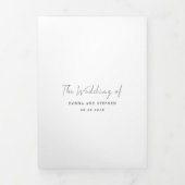 Moderne zwart-wit schone bruiloft drieluik uitnodiging (Cover)