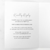 Moderne zwart-wit schone bruiloft drieluik uitnodiging (Binnenzijde eerst)