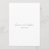 Moderne zwart-wit schone bruiloft menu (Achterkant)