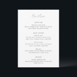 Moderne zwart-wit schone bruiloft menu<br><div class="desc">Modern huwelijksmenu met een eenvoudig ontwerp met een combinatie van een elegant script en klassieke seriële lettertypen.</div>